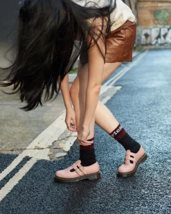 Dr. Martens Babies 8065 En Cuir Virginia Peach Beige — Virginia Hot