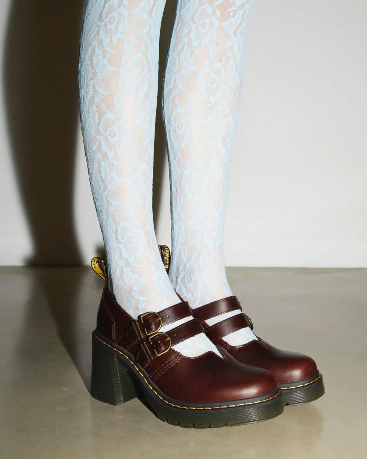 Dr. Martens Babies Eviee En Cuir à Talons Dark Brown Fashion