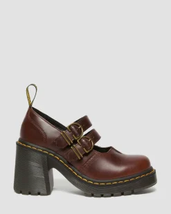 Dr. Martens Babies Eviee En Cuir à Talons Dark Brown Fashion