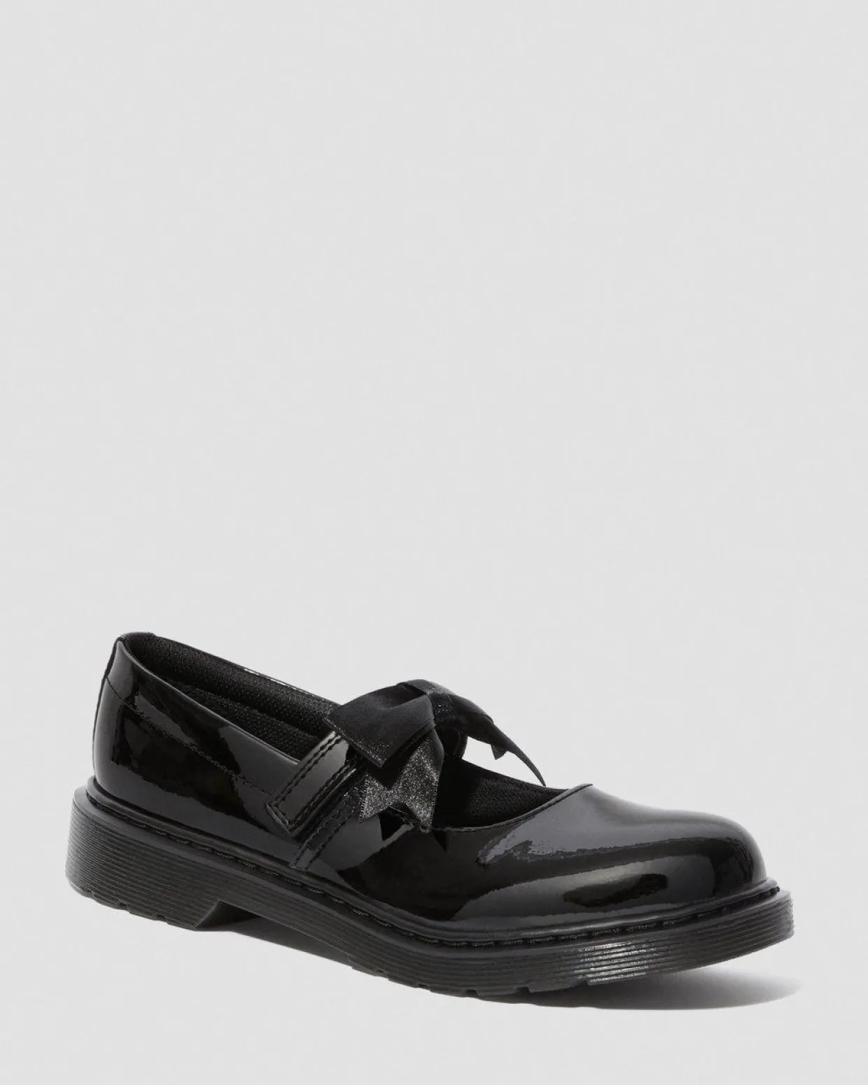 Dr. Martens Babies Maccy II En Cuir Verni Pour Ado Noir — Patent Leather Hot