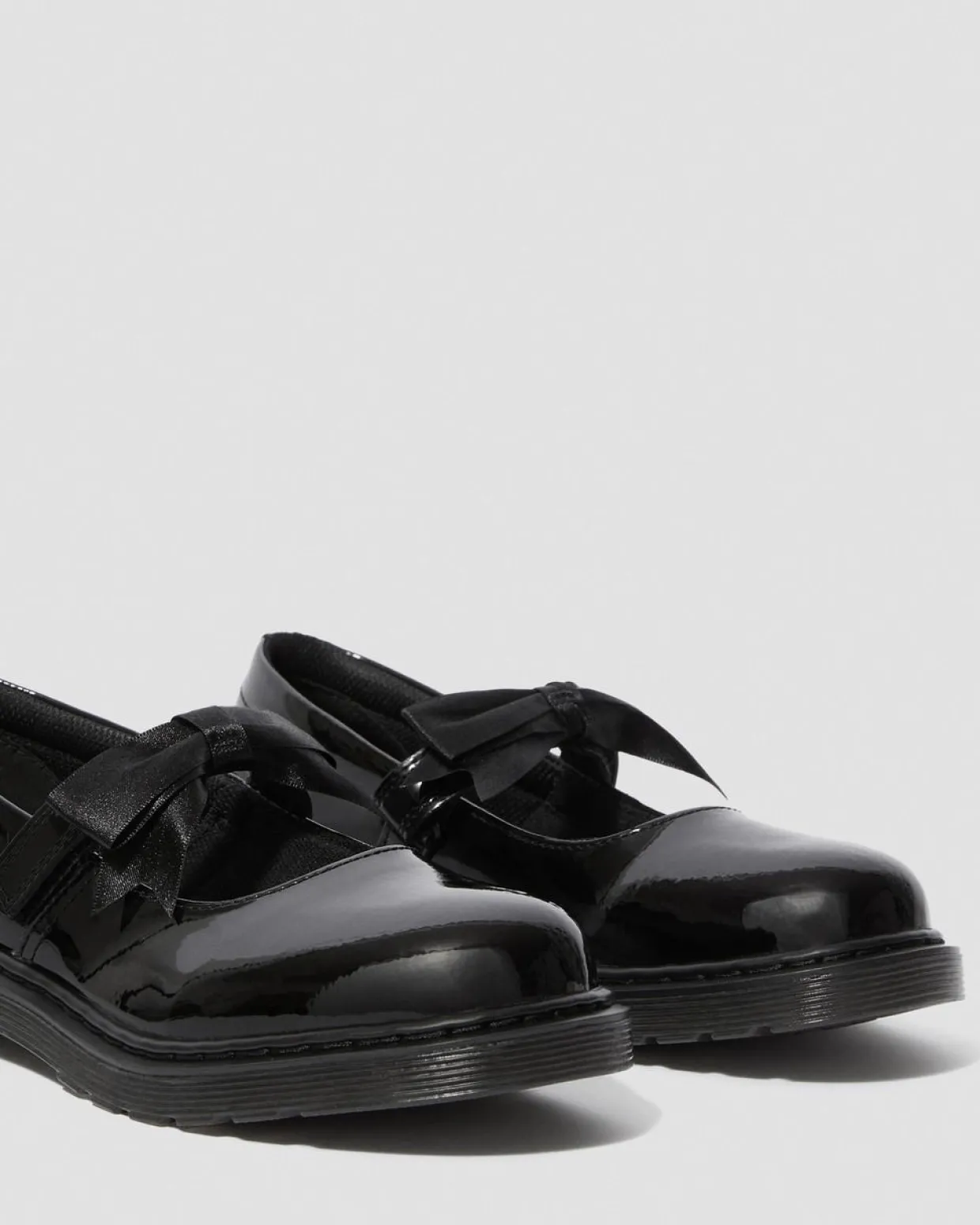 Dr. Martens Babies Maccy II En Cuir Verni Pour Ado Noir — Patent Leather Hot