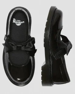 Dr. Martens Babies Maccy II En Cuir Verni Junior Noir — Patent Leather Cheap