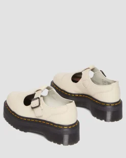 Dr. Martens Babies Plateformes Bethan En Cuir Pisa Beige texturé — Pisa Clearance