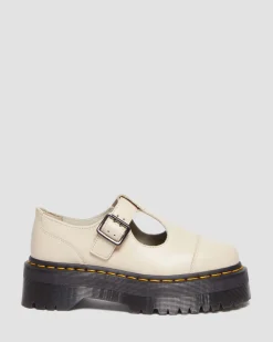Dr. Martens Babies Plateformes Bethan En Cuir Pisa Beige texturé — Pisa Clearance
