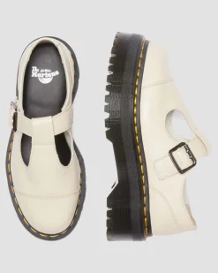 Dr. Martens Babies Plateformes Bethan En Cuir Pisa Beige texturé — Pisa Clearance