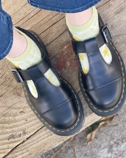 Dr. Martens Babies Plateformes Bethan En Cuir Smooth Noir — Polished Smooth Outlet