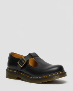 Dr. Martens Babies Polley En Cuir Smooth Noir — Smooth Leather Hot