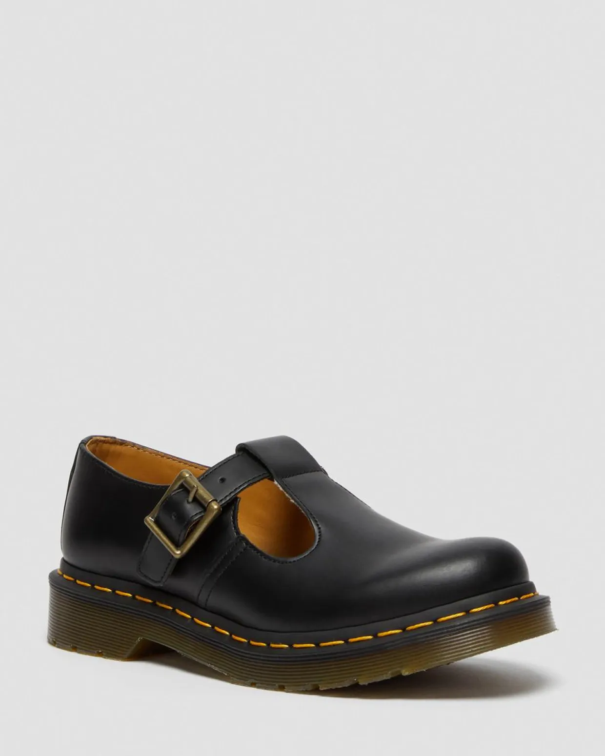 Dr. Martens Babies Polley En Cuir Smooth Noir — Smooth Leather Hot