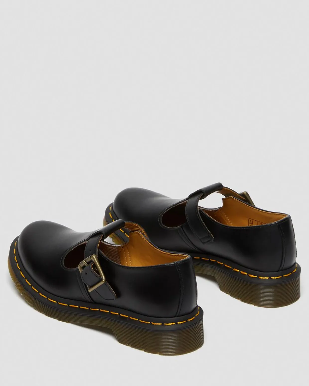 Dr. Martens Babies Polley En Cuir Smooth Noir — Smooth Leather Hot