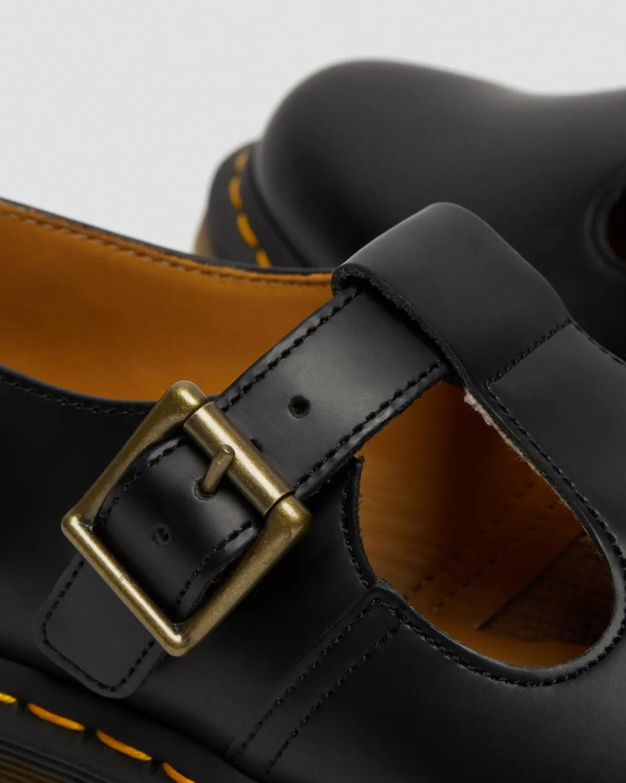 Dr. Martens Babies Polley En Cuir Smooth Noir — Smooth Leather Hot