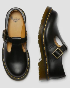 Dr. Martens Babies Polley En Cuir Smooth Noir — Smooth Leather Hot