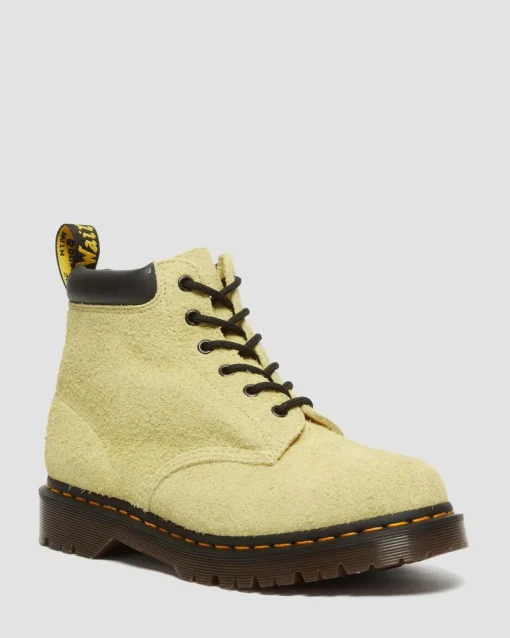 Dr. Martens Boots 939 Ben En Daim à Col Rembourré Et à Lacets Hazy Yellow — Long Napped Suede Online
