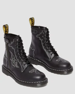 Dr. Martens Boots 1460 Contrast Stitch En Cuir à Lacets Noir — Wanama Fashion