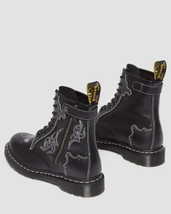 Dr. Martens Boots 1460 Contrast Stitch En Cuir à Lacets Noir — Wanama Fashion