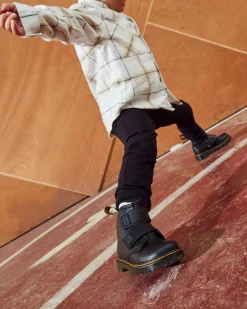 Dr. Martens Boots 1460 En Cuir à Brides Velcro Pour Tout-petit Noir — Romario Flash Sale