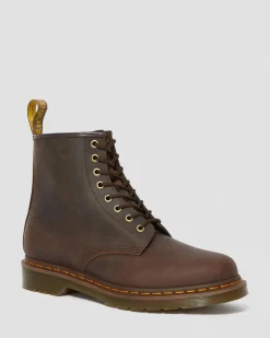 Dr. Martens Boots 1460 En Cuir Crazy Horse à Lacets Marron — Crazy Horse Flash Sale