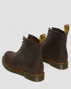 Dr. Martens Boots 1460 En Cuir Crazy Horse à Lacets Marron — Crazy Horse Flash Sale