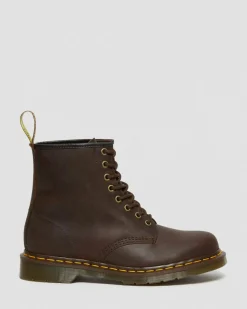 Dr. Martens Boots 1460 En Cuir Crazy Horse à Lacets Marron — Crazy Horse Flash Sale