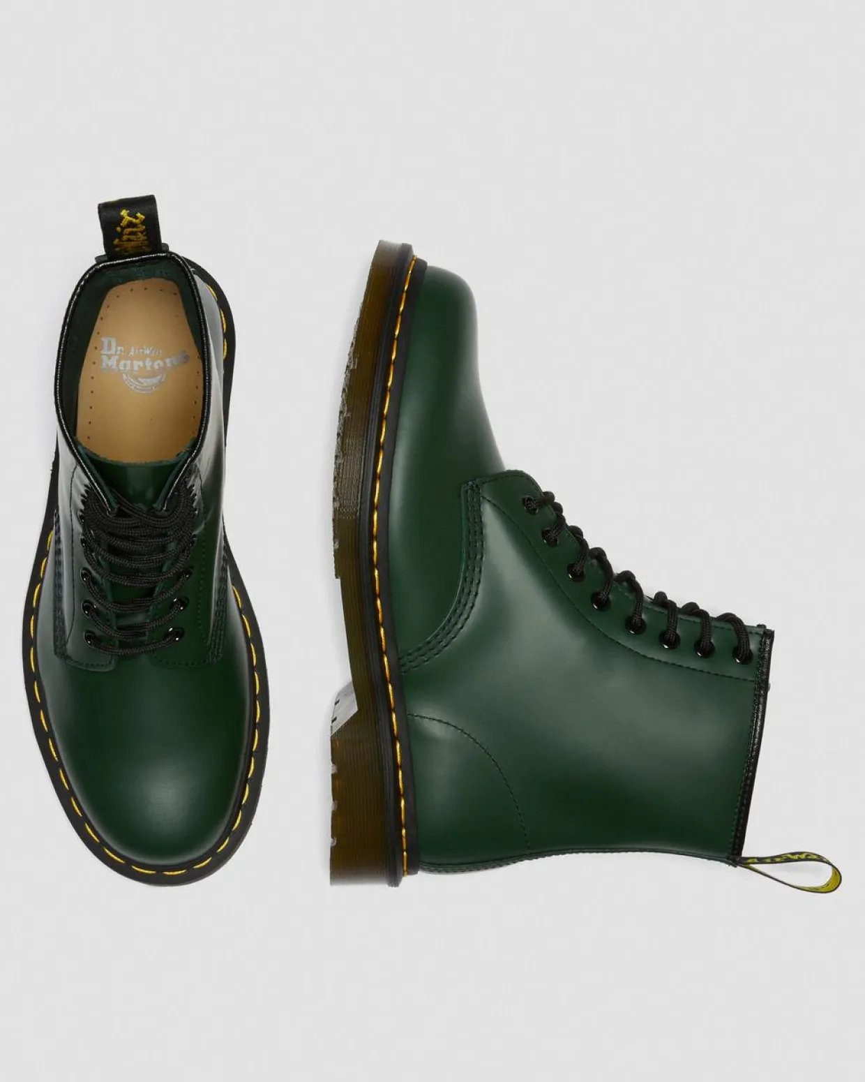 Dr. Martens Boots 1460 En Cuir Smooth à Lacets Vert — Smooth Leather Flash Sale
