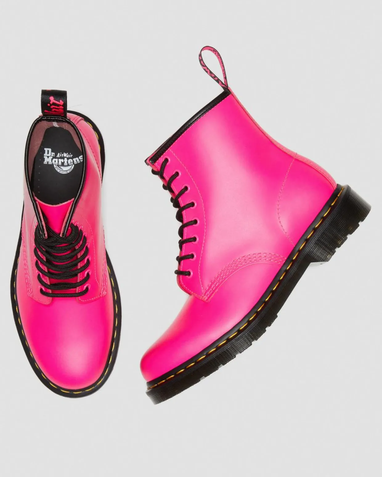 Dr. Martens Boots 1460 En Cuir Smooth à Lacets Rose — Smooth Leather New