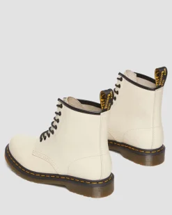 Dr. Martens Boots 1460 En Cuir Smooth à Lacets Beige texturé — Smooth Leather Fashion