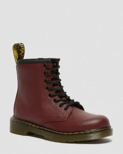 Dr. Martens Boots 1460 En Cuir Softy T à Lacets Junior Rouge Cherry Red — Softy T Discount