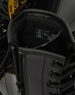 Dr. Martens Boots 1460 En Cuir Verni à Lacets Junior Noir — Patent Leather Sale