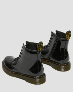 Dr. Martens Boots 1460 En Cuir Verni à Lacets Junior Noir — Patent Leather Sale