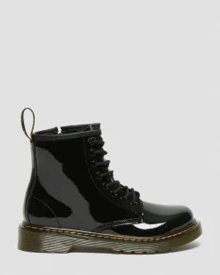 Dr. Martens Boots 1460 En Cuir Verni à Lacets Junior Noir — Patent Leather Sale