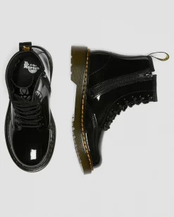 Dr. Martens Boots 1460 En Cuir Verni à Lacets Junior Noir — Patent Leather Sale