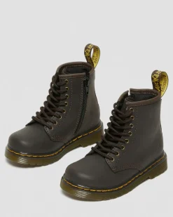Dr. Martens Boots 1460 En Cuir Wildhorse à Lacets Pour Tout-petit Marron foncé — Wildhorse Lamper Cheap
