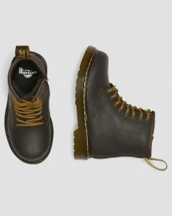 Dr. Martens Boots 1460 En Cuir Wildhorse à Lacets Pour Tout-petit Marron foncé — Wildhorse Lamper Cheap