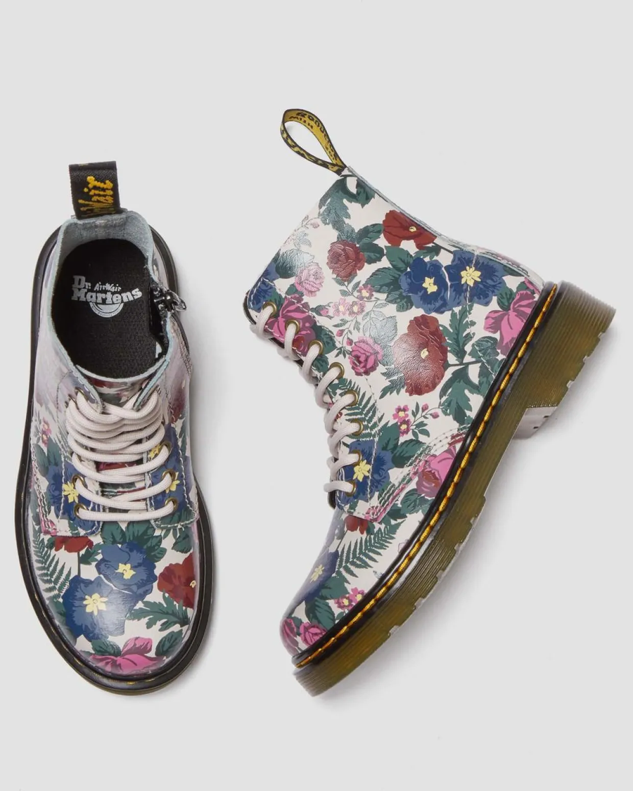 Dr. Martens Boots 1460 English Garden En Cuir à Lacets Junior Multi — Hydro Leather Outlet