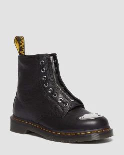 Dr. Martens Boots 1460 Lunar En Cuir à Zip Et à Plaque Noir — Milled Nappa Clearance
