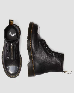 Dr. Martens Boots 1460 Lunar En Cuir à Zip Et à Plaque Noir — Milled Nappa Clearance