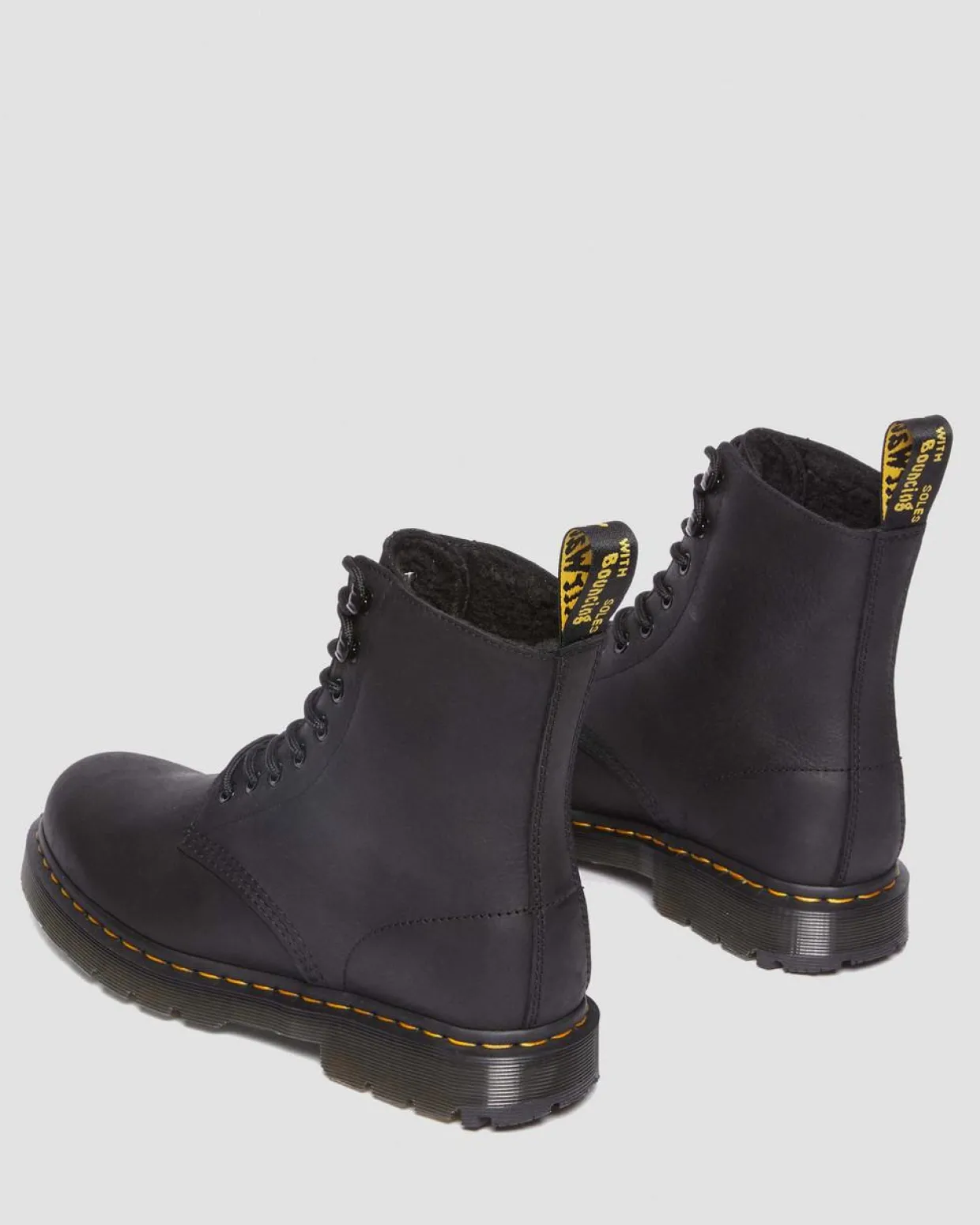 Dr. Martens Boots 1460 Pascal En Cuir Et Fourrure Synthétique BLACK — Outlaw Clearance