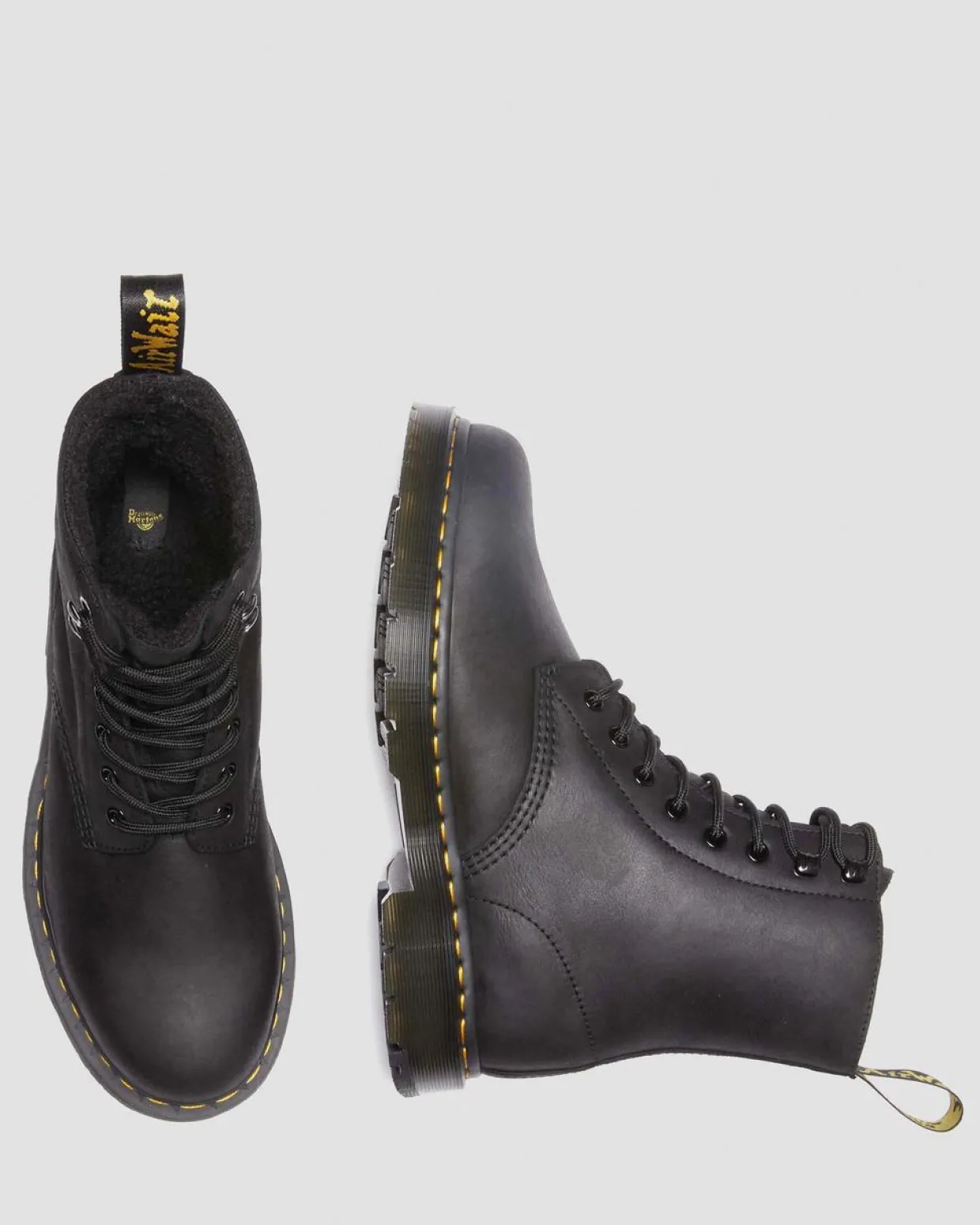 Dr. Martens Boots 1460 Pascal En Cuir Et Fourrure Synthétique BLACK — Outlaw Clearance