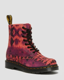 Dr. Martens Boots 1460 Pascal En Cuir Tie-dye à Lacets Violet Best Sale