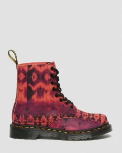 Dr. Martens Boots 1460 Pascal En Cuir Tie-dye à Lacets Violet Best Sale