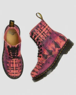 Dr. Martens Boots 1460 Pascal En Cuir Tie-dye à Lacets Violet Best Sale
