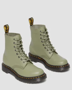 Dr. Martens Boots 1460 Pascal En Cuir Virginia Muted Olive — Virginia Fashion