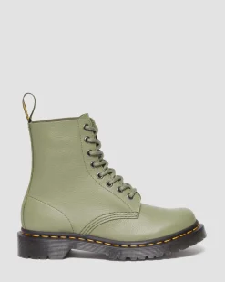 Dr. Martens Boots 1460 Pascal En Cuir Virginia Muted Olive — Virginia Fashion