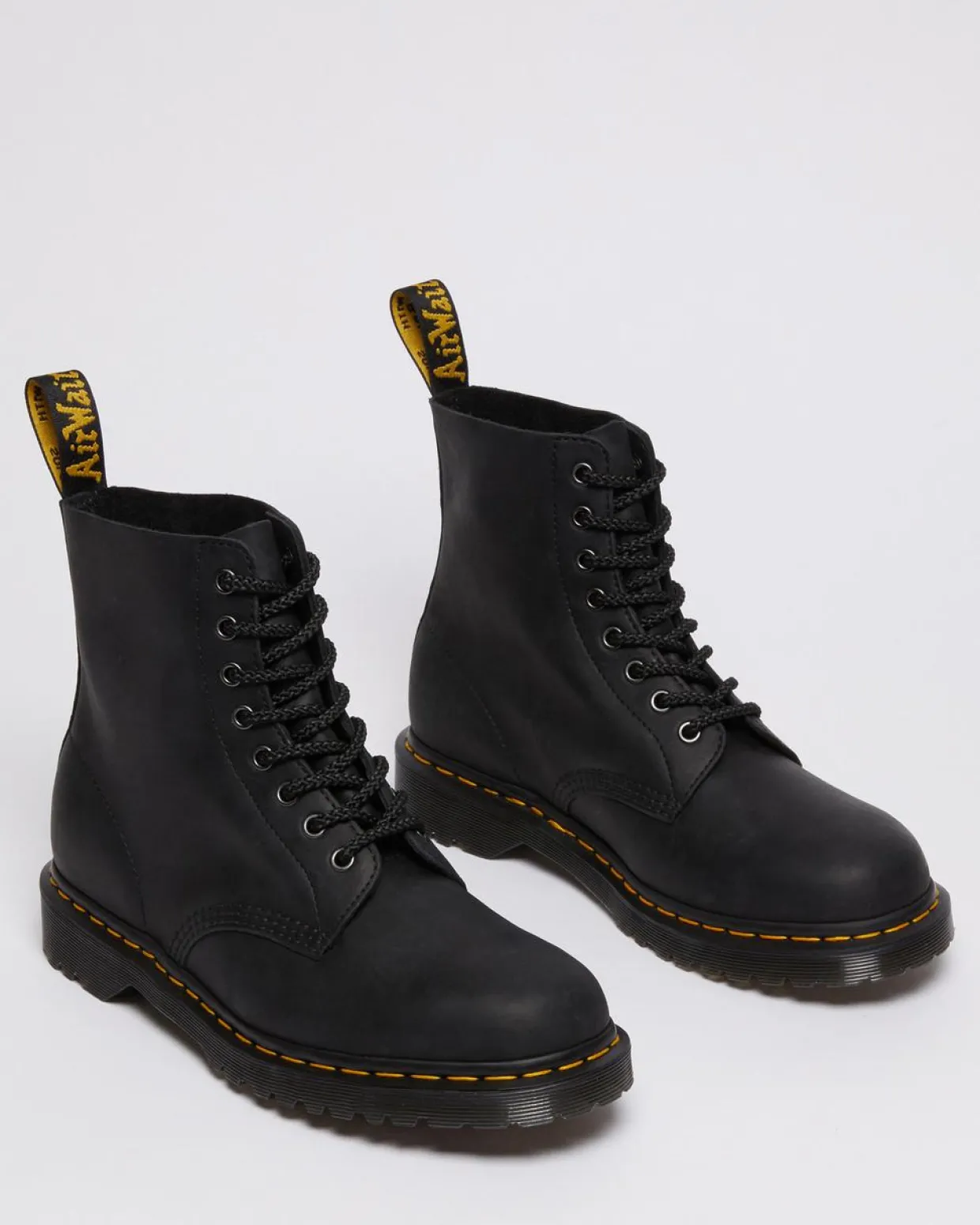 Dr. Martens Boots 1460 Pascal En Cuir Waxed Full Grain à Lacets Noir — Waxed Full Grain Shop
