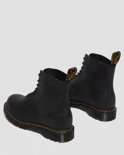 Dr. Martens Boots 1460 Pascal En Cuir Waxed Full Grain à Lacets Noir — Waxed Full Grain Shop