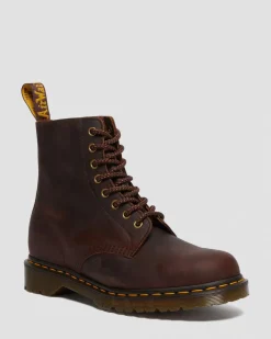 Dr. Martens Boots 1460 Pascal En Cuir Waxed Full Grain à Lacets Chestnut — Waxed Full Grain Hot