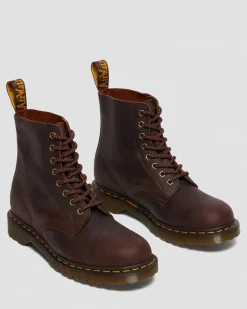 Dr. Martens Boots 1460 Pascal En Cuir Waxed Full Grain à Lacets Chestnut — Waxed Full Grain Hot