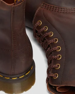 Dr. Martens Boots 1460 Pascal En Cuir Waxed Full Grain à Lacets Chestnut — Waxed Full Grain Hot