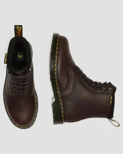 Dr. Martens Boots 1460 Pascal WarmWair En Cuir Valor WP Marron foncé — Valor Wp Cheap