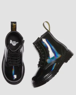 Dr. Martens Boots 1460 Rainbow En Cuir à Lacets Pour Tout-petit Noir — Rainbow Patent Fashion