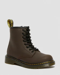 Dr. Martens BOOTS 1460 SERENA À DOUBLURE EN FOURRURE SYNTHÉTIQUE JUNIOR Marron foncé — Mohawk Hot